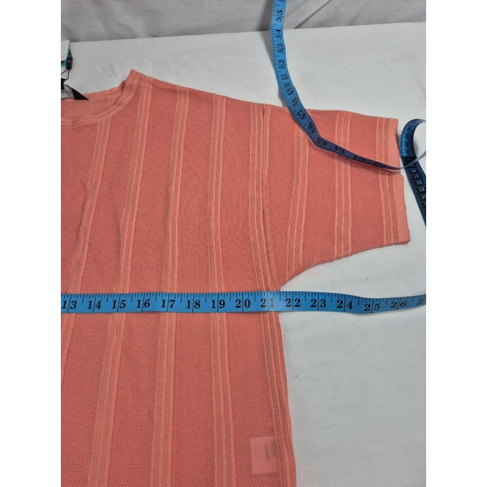 Ming Wang Women's Size XS Dolman Sleeve Knit Tunic Orange Burst Tonal Stripes 63 - Picture 8 of 11